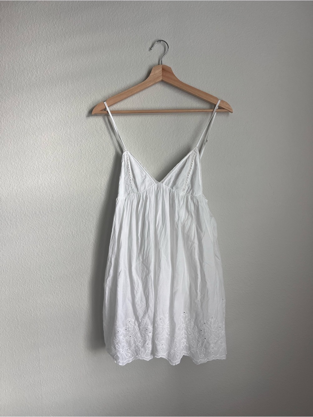 Zara White Eyelet Mini Slip Dress
